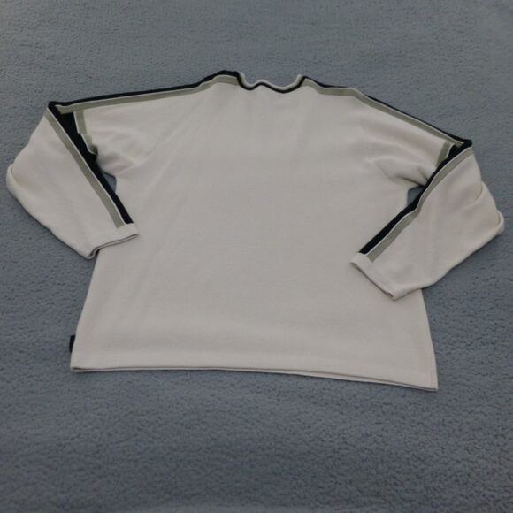 VTG Obermeyer Sweater Mens Large Wool Acrylic Beige Y2K Knit Pullover Crew Neck - Picture 2 of 10